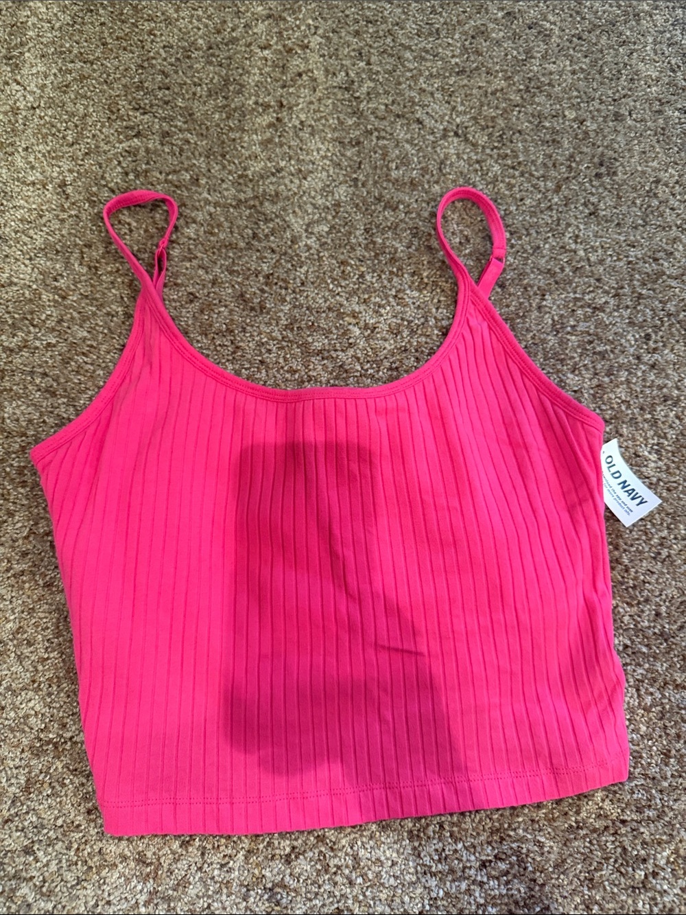 Old Navy Hot Pink Ribbed Cropped Camisole